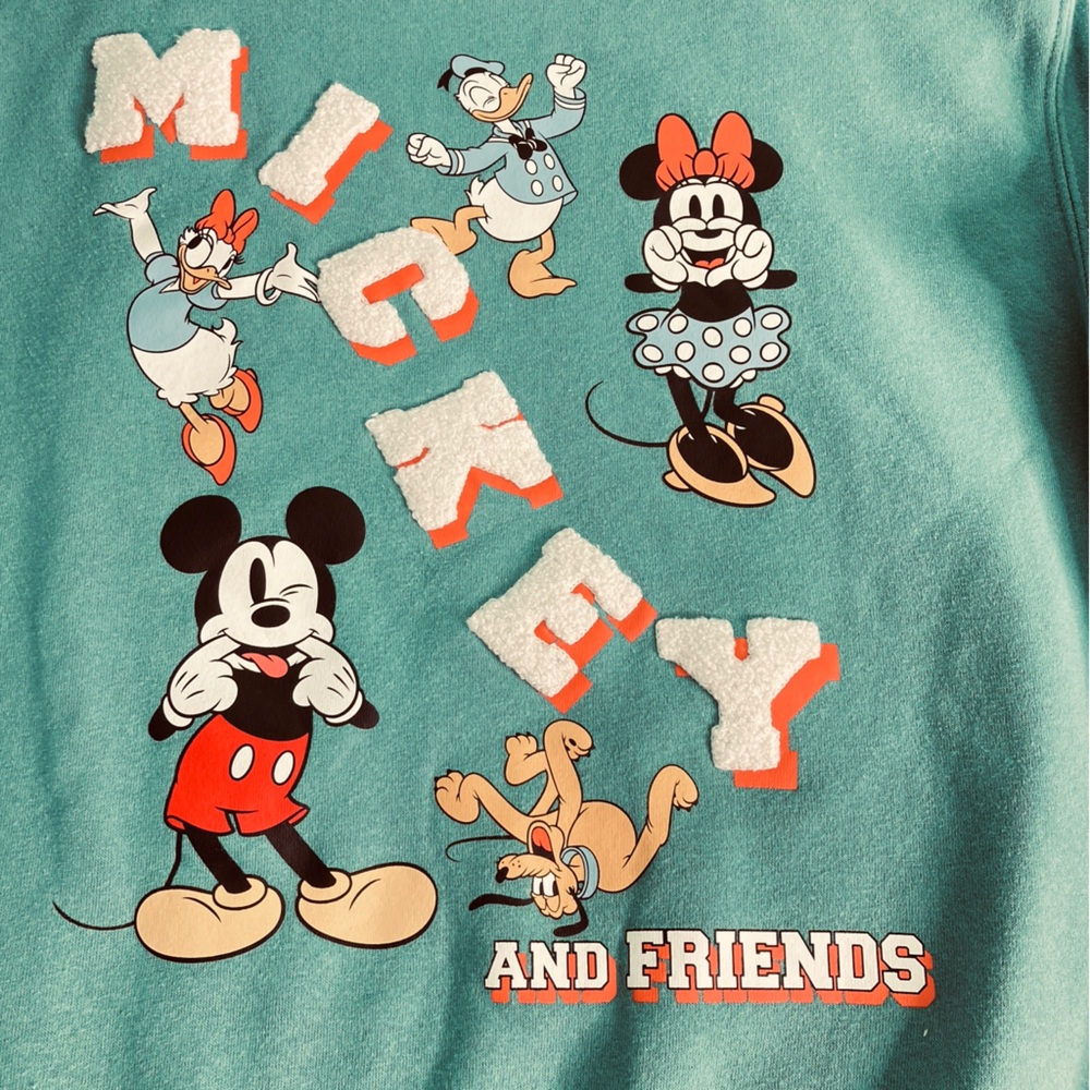 Hybrid Apparel Disney Mickey & Friends Graphic Sweatshirt Fleece Green (Size S) - Picture 2 of 11